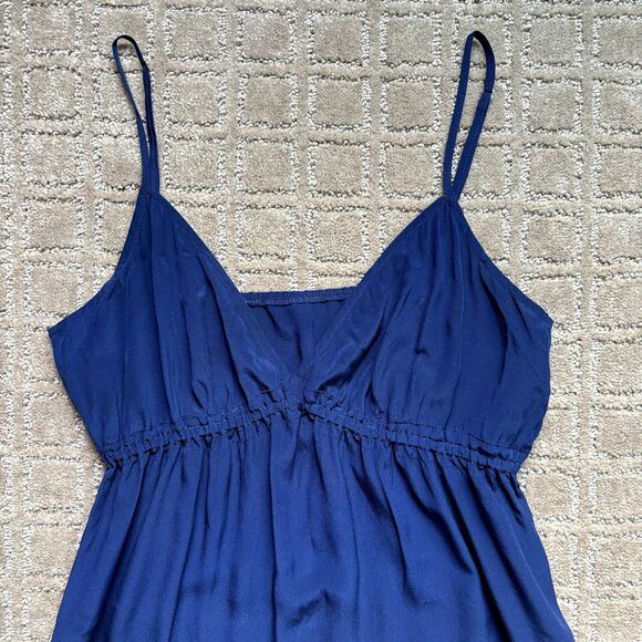 Twelfth Street By Cynthia Vincent Silk Babydoll Slip Dress Small Petite Blue Y2K - Picture 2 of 11